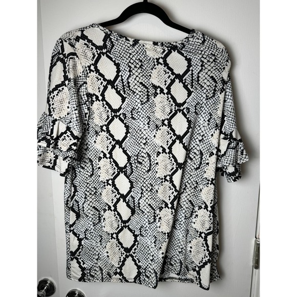 Adora snakeskin shirt with ruffle sleeves - Picture 3 of 3
